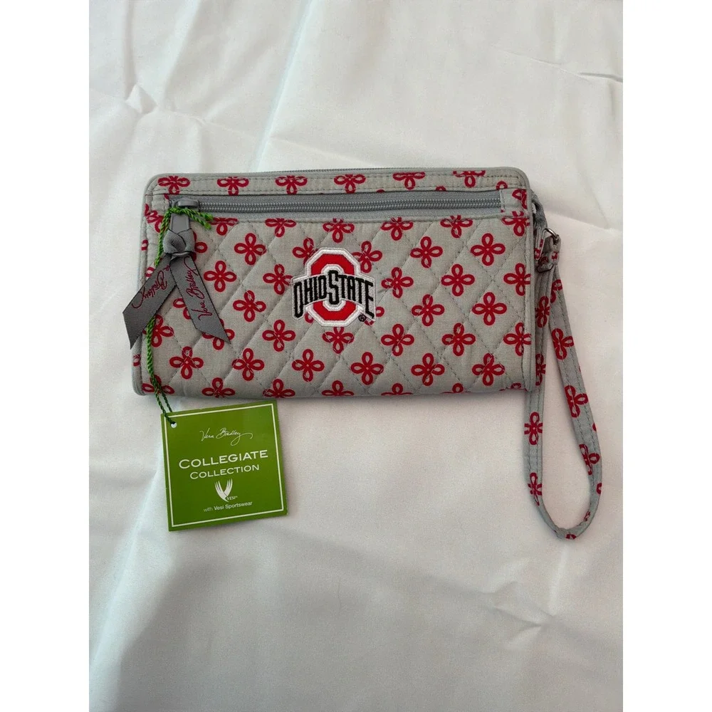 Vera Bradley Wristlet Wallet Womens OS Gray New Ohio State Buckeyes Collegiate